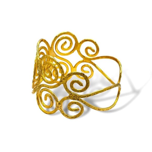 NWT Gold Upper Arm Cuff Armlet Armband Forearm Bangle Bracelet - Picture 7 of 12